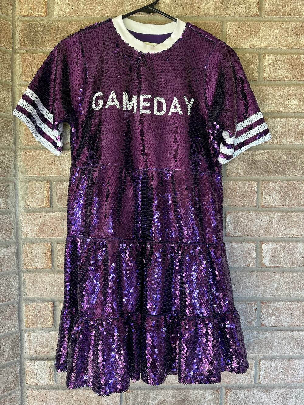 Game Day Sequin Mini Dress Purple NWT XS